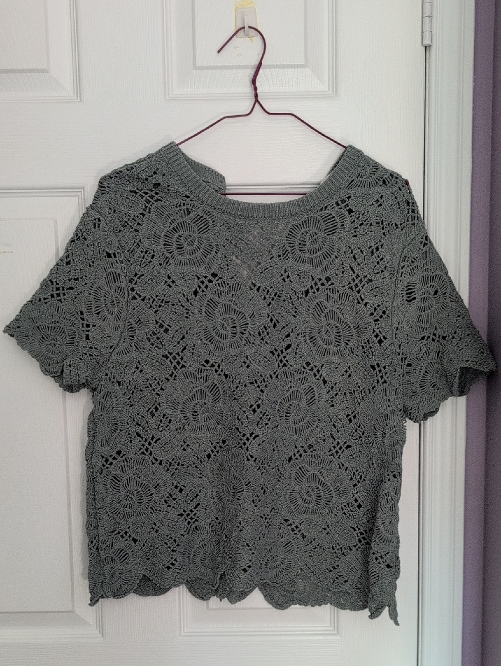 EUC Abercrombie & Fitch Crochet Lace Short-Sleeve Top